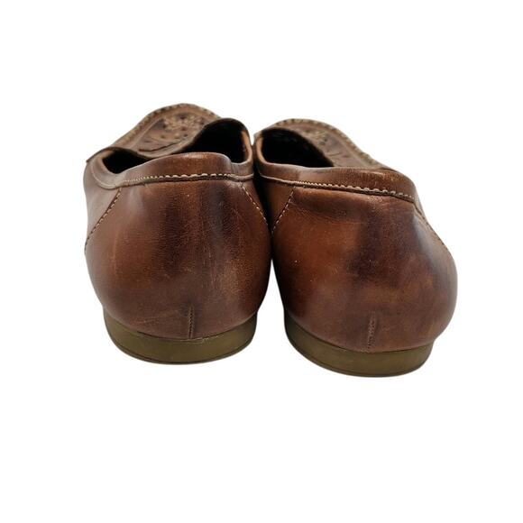 Thom McAn Floral Print Leather Slip On Loafers Shoes Round Toe Red Size 8.5 - Picture 6 of 9